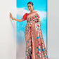 Vishnu Weaves Women's Red Paithani Silk Minakari Zari Woven Saree with Unstitched Blouse - Swadesiicart