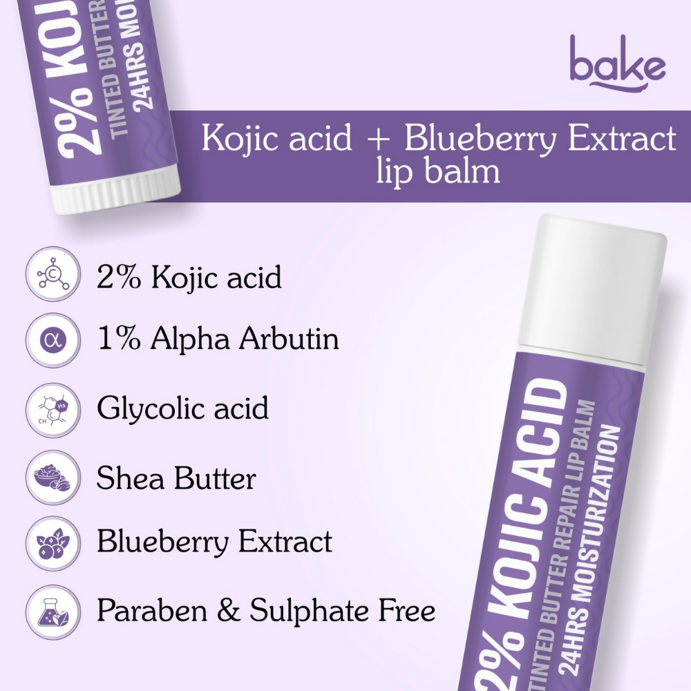 Bake 2% Kojic Acid Tinted Butter Brightening Lip Balm | Swadesiicart