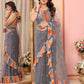 Partywear Designer Grey Net Fancy Saree - Dyuti | Swadesiicart