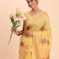 Shree Shyam Fashion Linen Cotton Yellow Saree