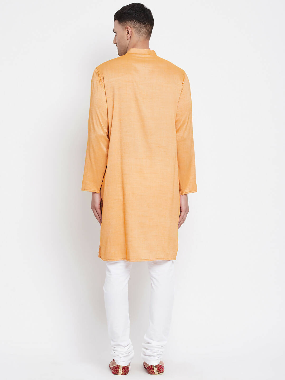 Even Apparels Yellow Rayon Men's Kurta With Band Collar | Swadesiicart