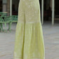Juniper Women's Lime Green Cambric Floral Print Kurta Sharara Sets | Swadesiicart