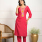 Festive Wear Ethnic Red silk viscose Stitched Suit With Dupatta - Tanisha | Swadesiicart