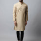 Even Apparels Beige Color Pure Cotton Men's Kurta With Band Collar (SLD1196) | Swadesiicart