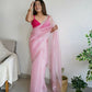 Vamsee Sheetal Peach Organza Saree - Swadesiicart
