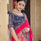 Pink Pure Viscose Weaved Silkresham , Zari And Cord Embroidery Saree - Norita Hit - Swadesiicart