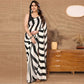 Women's Partywear Designer Black&White Georgette Fancy Saree - Satrangi | Swadesiicart