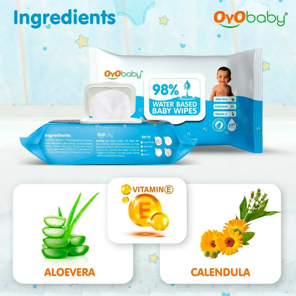 Oyo Baby 98% Water Baby Wipes - Swadesiicart