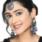 Mominos Fashion Johar Kamal Silver Jhumkas With Maang Tikka Earrings - Swadesiicart