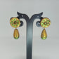 Terracotta Round Earstuds With Drops-Copper And Green | Swadesiicart