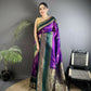 Joban Fashion Purple Banarasi Soft Silk Woven Saree | Swadesiicart