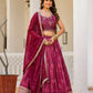 Wedding Partywear Wine Slim Georgette Lehengha Choli With Dupata - Agnidhara - Swadesiicart