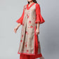 Ahalyaa Womens Chiku Chanderi Printed Kurta Palazzo Set | Swadesiicart