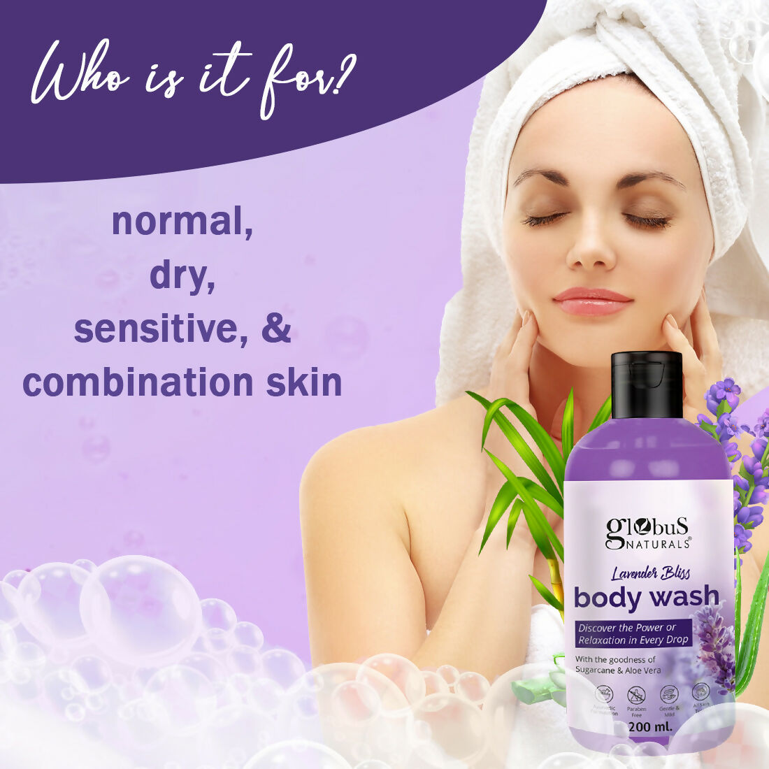 Globus Naturals Lavender Body Wash | Swadesiicart