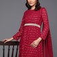 Ahalyaa Women's Traditional wear Ethnic Dress - Maroon | Swadesiicart