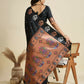 Vishnu Weaves Women's Black Banarasi Silk Zari Woven Saree with Blouse - Swadesiicart