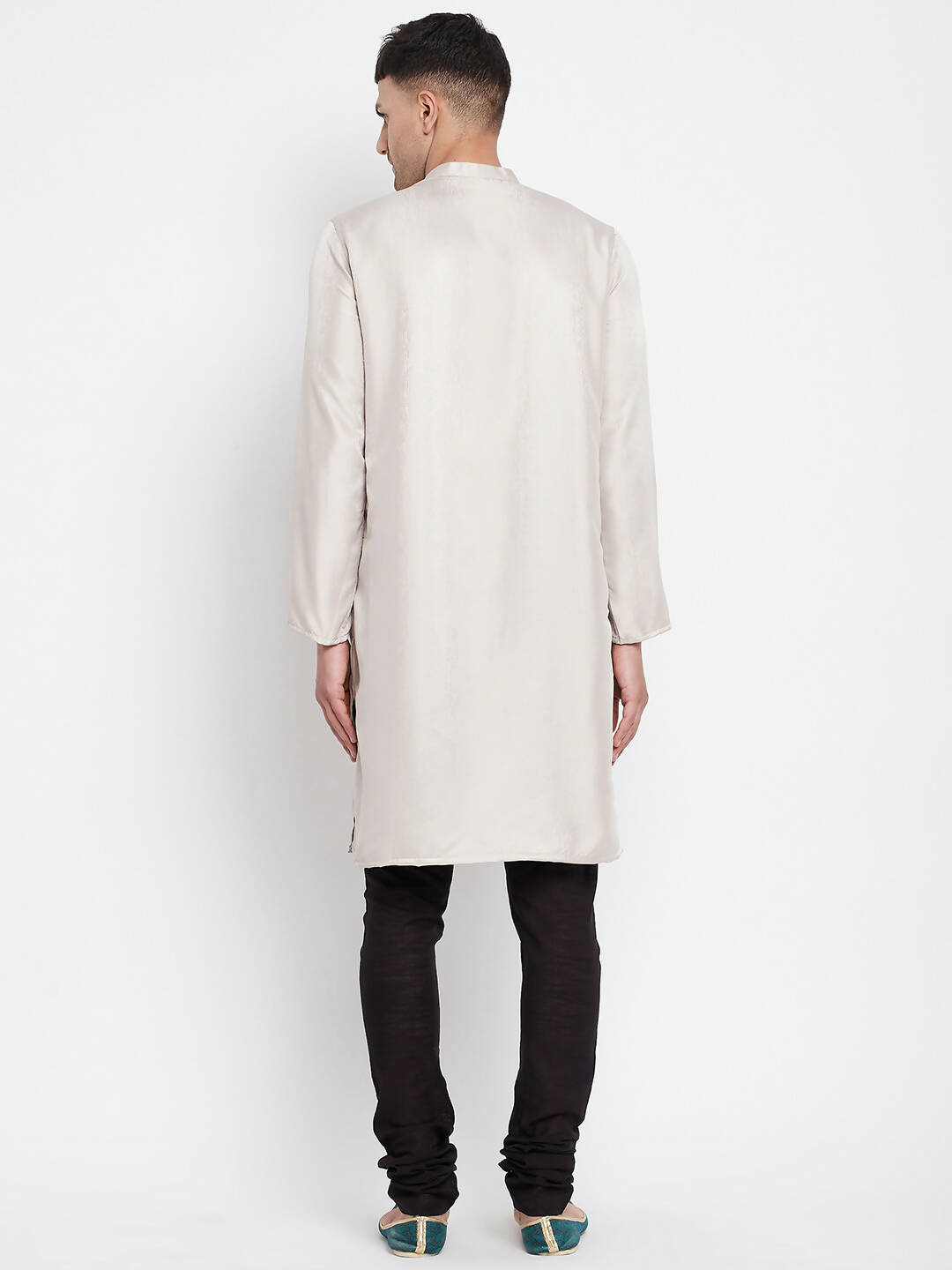 Even Apparels Beige Rayon Men's Sherwani Kurta With Open Front | Swadesiicart
