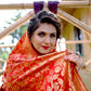 Partywear Designer Keshri Banarasi Silk Fancy Saree - Starwalk | Swadesiicart