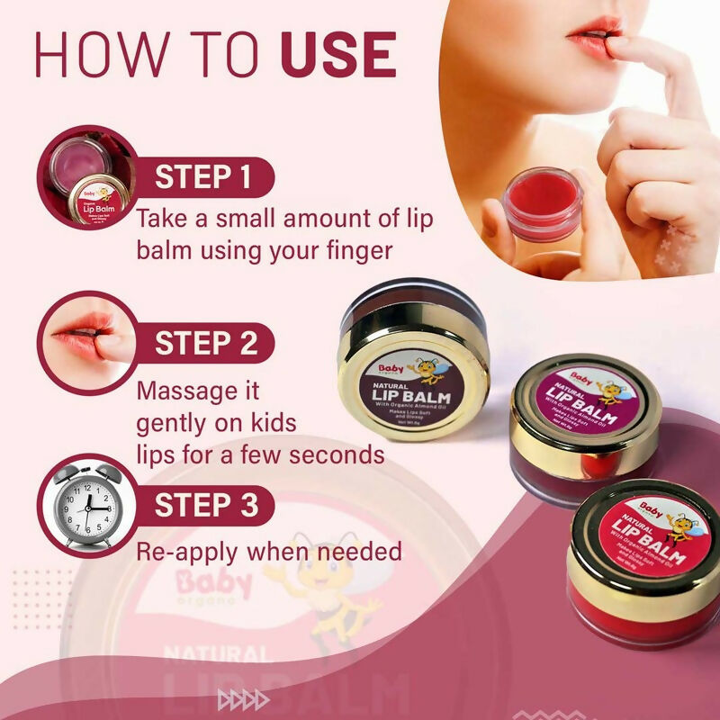 Babyorgano Natural Lip Balm - Beetroot Flavor - Swadesiicart