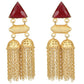 Joban Fashion Women Red Stone Matte Gold Jhumka | Swadesiicart