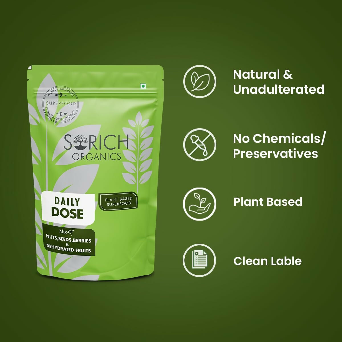 Sorich Organics Daily Dose Mix Nuts, Seeds and Berries - Swadesiicart