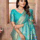 Aastha Fashion Sea Green Banarasi Tissue Silk Weaving Saree