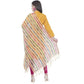 A R Silk White Color Multi Stripe Dupattas and Chunnis