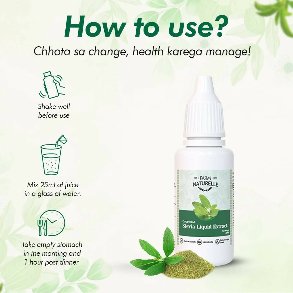 Farm Naturelle Concentrated Stevia Extract Liquid Drops - Swadesiicart