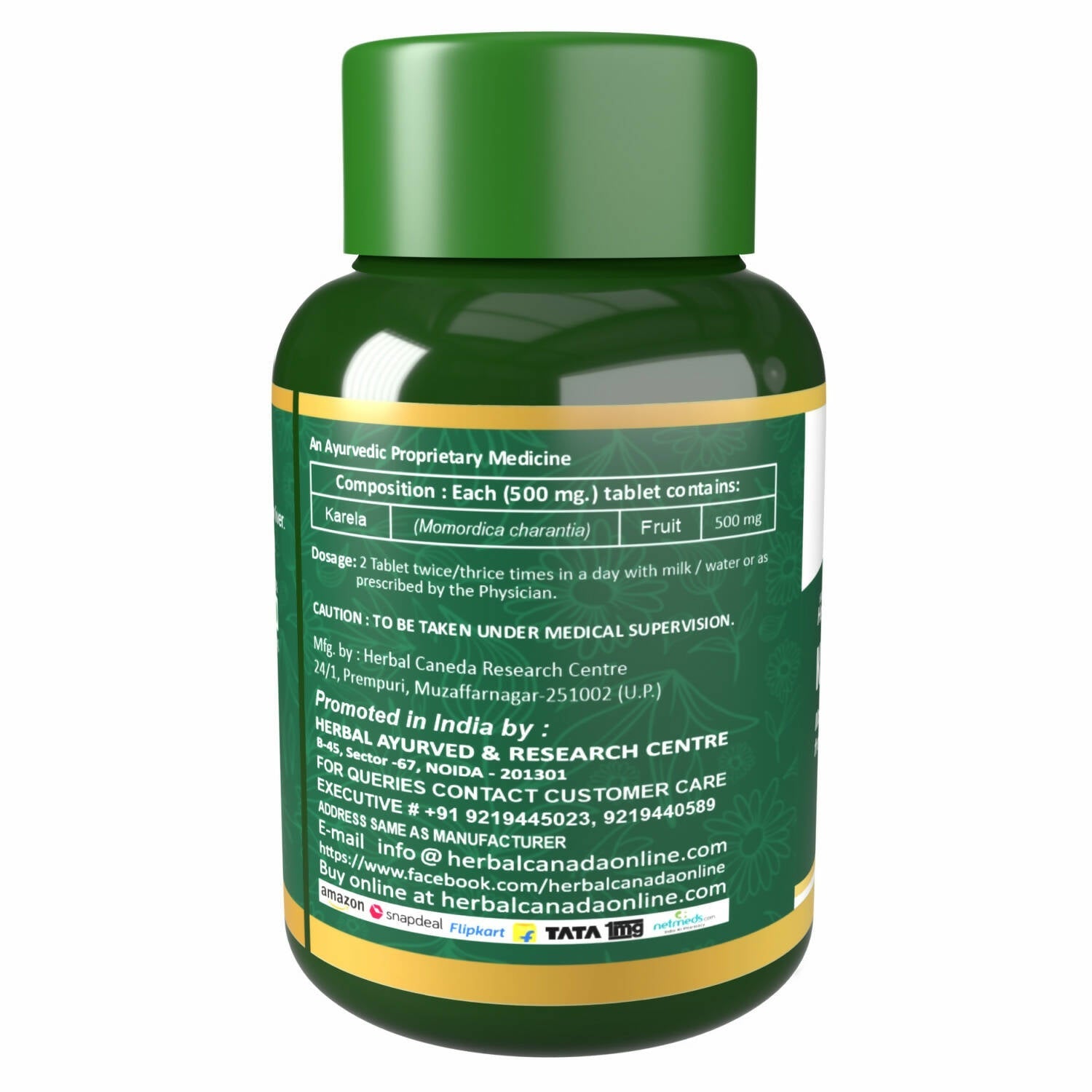 Herbal Canada Karela Tablets - Swadesiicart