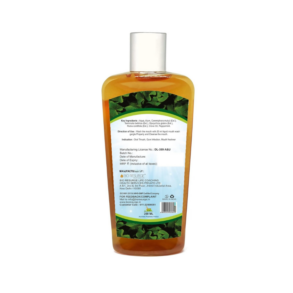 Bio Resurge Life Antibacterial Ayurvedic Mouthwash - Swadesiicart
