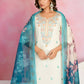 Ethnic Festive Wear Viscose Chanderi Off White Stitched Suit With Dupatta - Tanisha | Swadesiicart