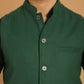 Even Apparels Pure Wool Nehru Jacket - Green | Swadesiicart