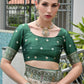 Vishnu Weaves Women's Green Banarasi Silk Patola Zari Woven Saree with Blouse - Swadesiicart