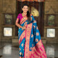 PR Fashion Firozi Soft Banarasi Silk With Zari Weaving Meenakari Design Saree | Swadesiicart