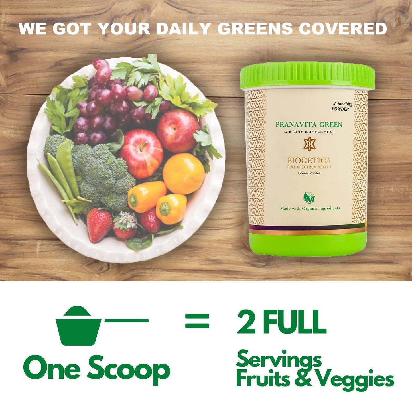 Biogetica Pranavita Green (Super Green Food) - Swadesiicart