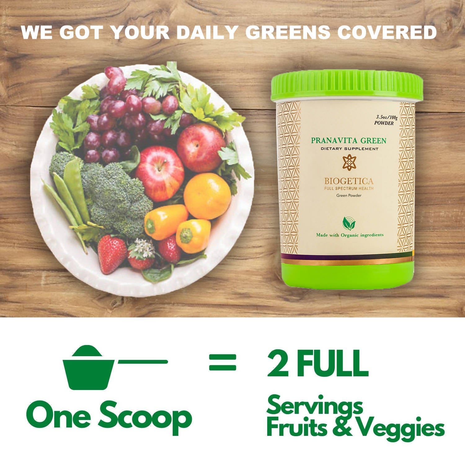 Biogetica Pranavita Green (Super Green Food) - Swadesiicart