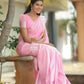 DEIANA'S Beautiful Designer Golden zari Soft Lichi Silk Saree - Baby pink - Swadesiicart