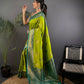 Joban Fashion Teal Peacock Banarasi Silk Sarees | Swadesiicart