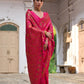 Vishnu Weaves Women's Pink Silk Woven Saree with Blouse - Swadesiicart