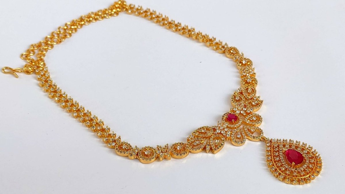 AD Ruby Necklace | Swadesiicart