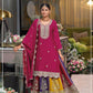 Anaita Magenta Heavy Chinon Stitched Suit with Embroidery & Sequence Work