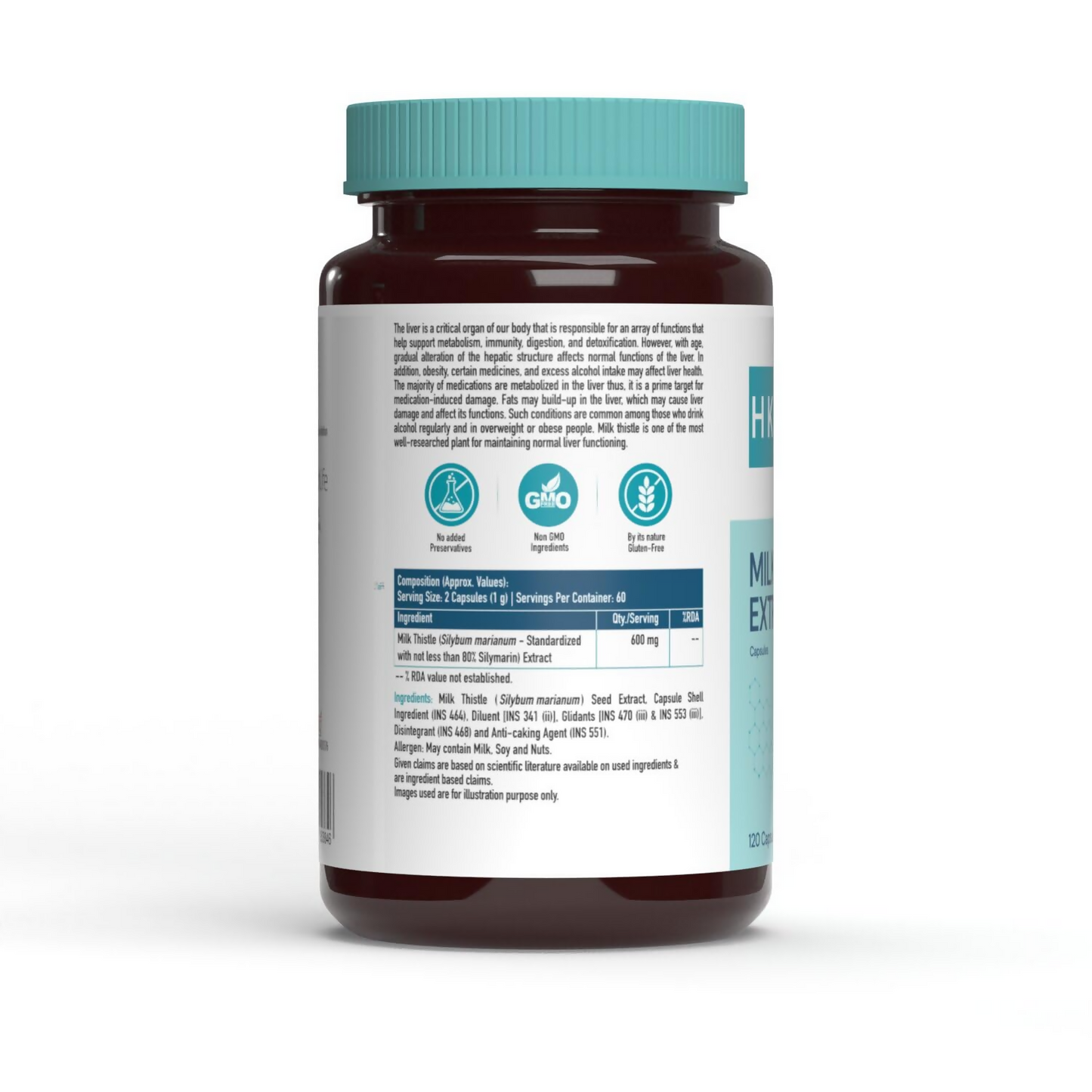 HK Vitals Milk Thistle Extract Capsules - Swadesiicart