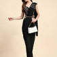 Black Polyester Solid Ready to Wear Saree with stitched Blouse - Nita | Swadesiicart