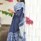 Beatitude Blue Cotton Tanchori Handloom Saree