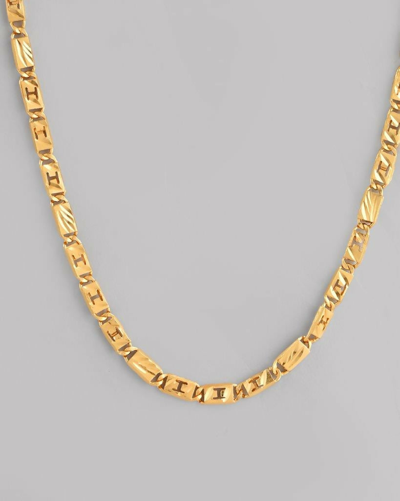 VOJ Gold-Polished Self Designed Biscuit Chain | Swadesiicart