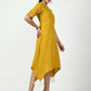 Myshka Women's Mustard A-Line Solid Kurta - Swadesiicart