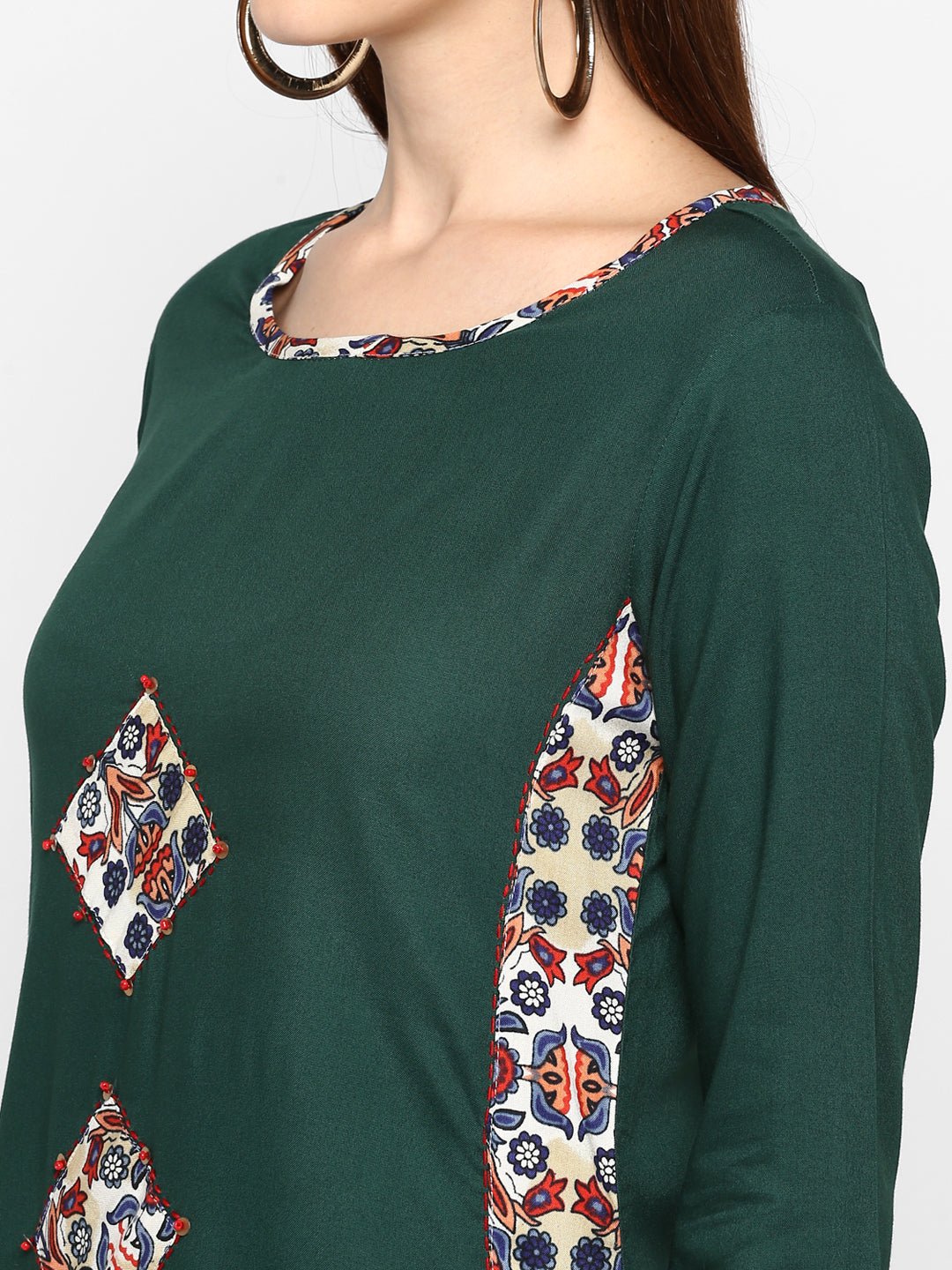 NOZ2TOZ Women's Green Printed Kurta- (1pc set) - Swadesiicart