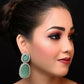 Smart Dangler Earringss With Rhino Stone Border Mint Green Earrings For Women and Girls By House of Ree - Swadesiicart