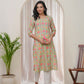 Vaasva Women Multi Cotton Printed Straight Kurti With Pant | Swadesiicart