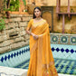Vishnu Weaves Women's Yellow Cotton Silk Zari Woven Butta Work Saree with Blouse - Swadesiicart